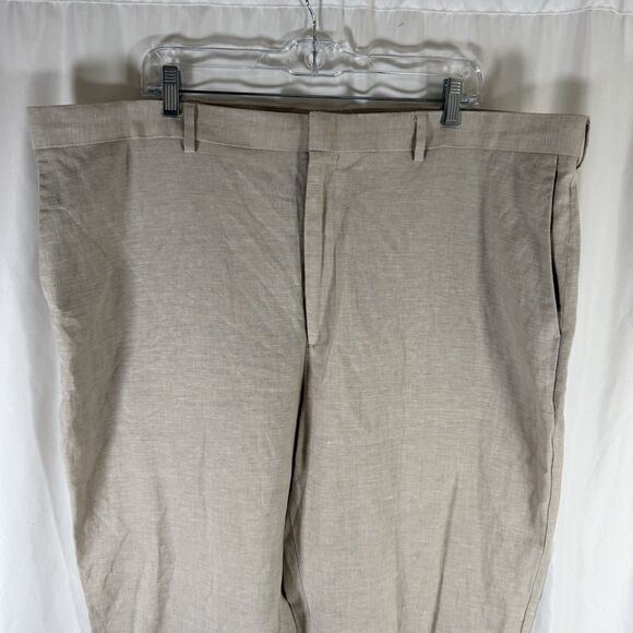 Cubavera Linen Blend Pants Men's 44x32 Beige Pockets Button Zip Lightweight - Picture 2 of 8